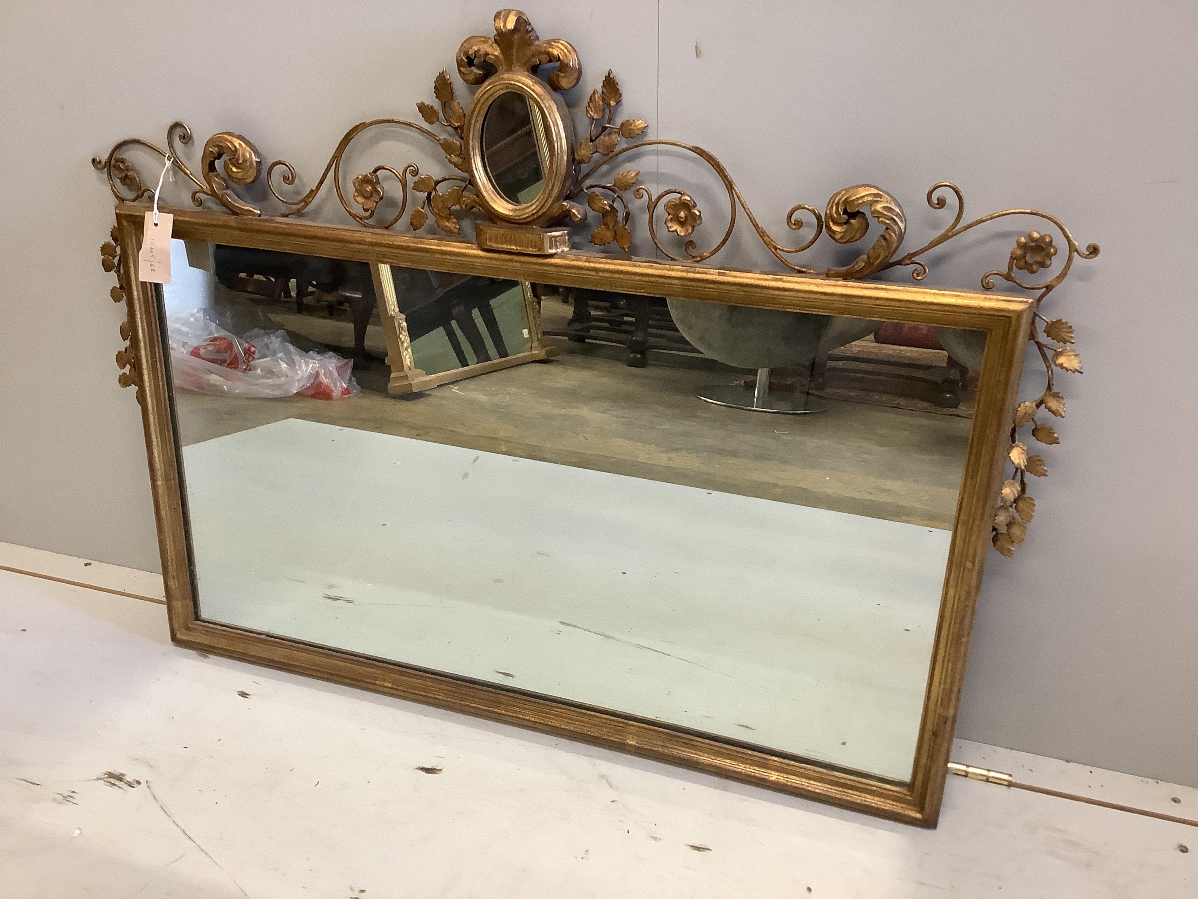 A Regency style rectangular wirework and composition wall mirror, width 98cm, height 73cm. Condition - good